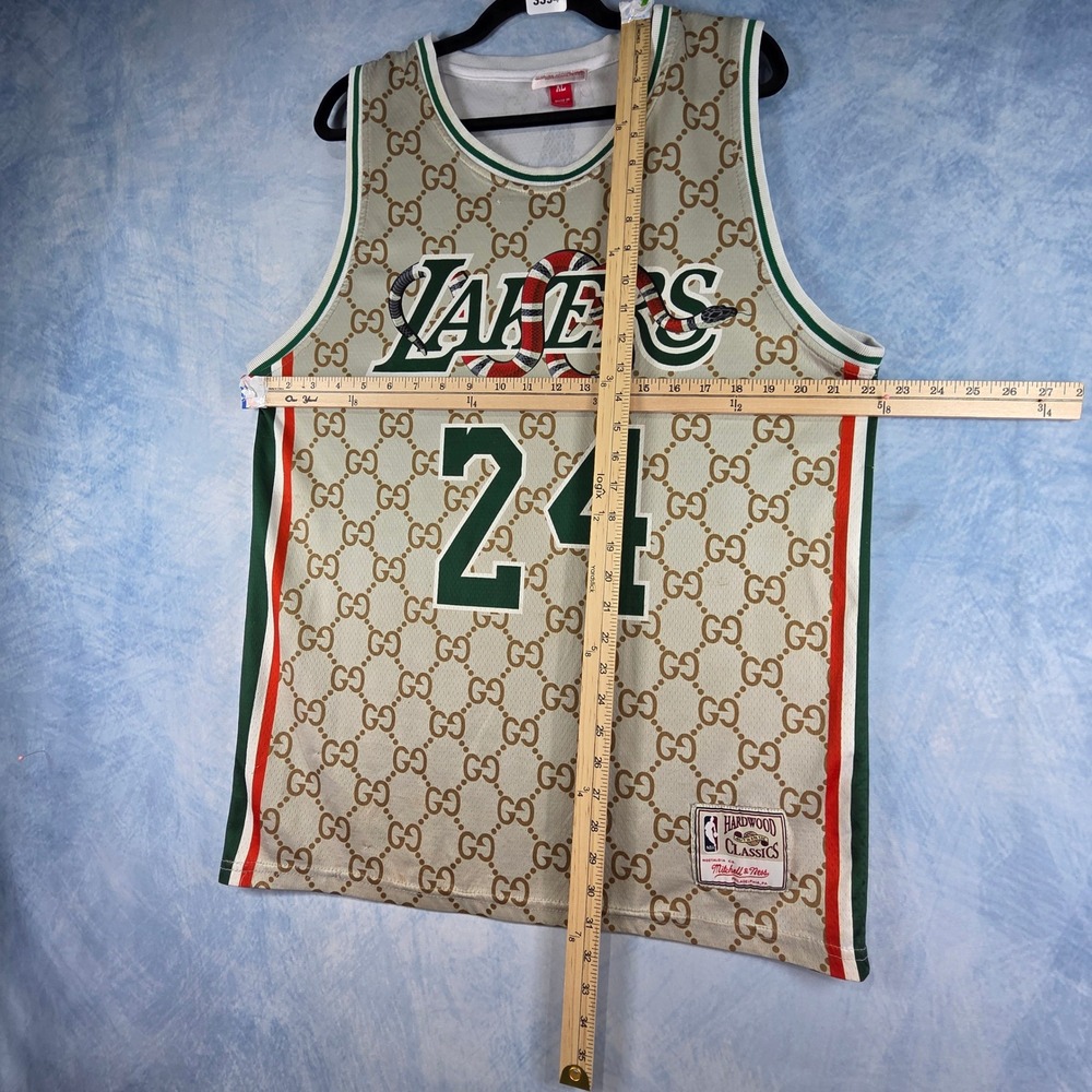 Mitchell & Ness Lakers Kobe Bryant 24 Kingsnake Custom Jersey Tan XL - Picture 7 of 11